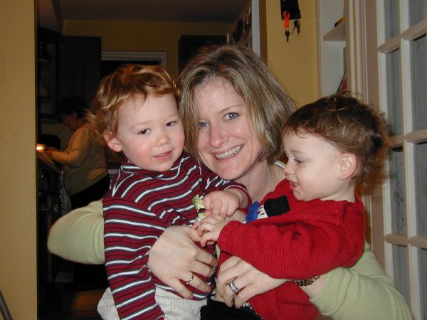 Mommy with Ollie and Annie